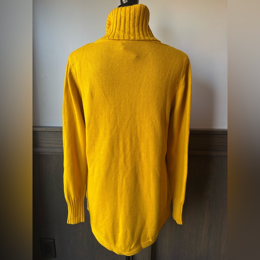 Renuar Mustard Cowl Neck Sweater soft cozy medium - Picture 3 of 6